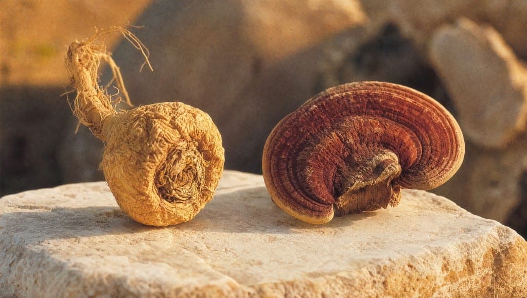 Maca et reishi sont tous deux présentés pour la vitalité et l'immunité. Mécanismes, données cliniques et profils d'usage