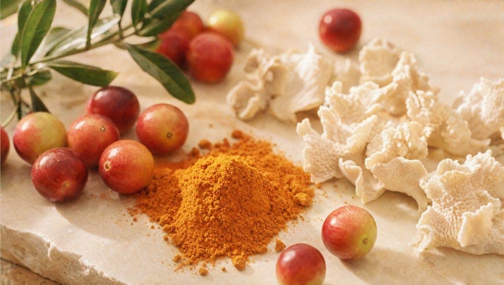 La vitamine C est indispensable à la synthèse du collagène. Le camu camu en est la source naturelle la plus concentrée.