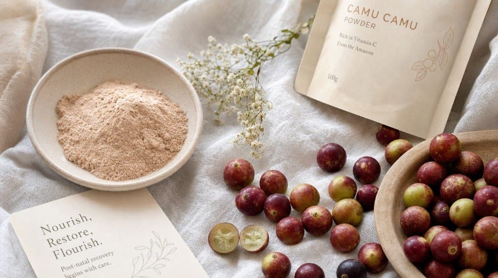 Camu Camu post-partum : vitamine C pour la récupération des tissus, absorption du fer post-hémorragie, sécurité pendant