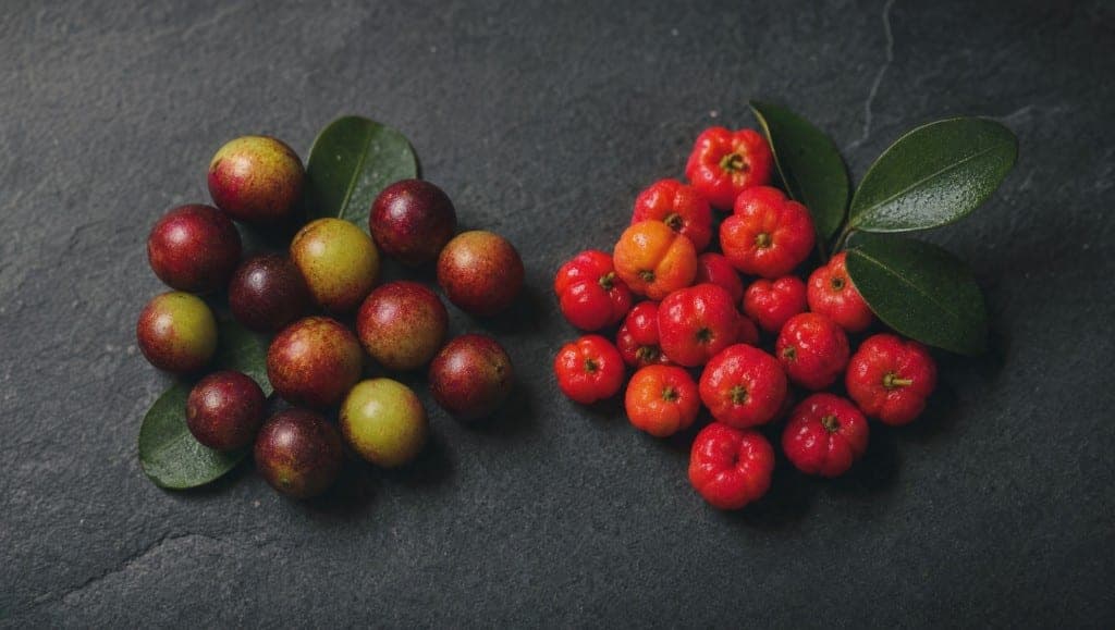 Camu camu et acérola sont les deux sources naturelles les plus concentrées en vitamine C. Comparatif précis : teneur, po