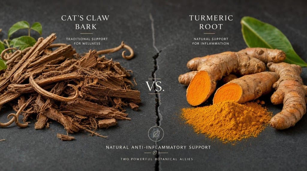 Griffe de Chat vs curcuma : deux anti-inflammatoires naturels, deux mécanismes. NF-κB vs COX-2 — comparatif objectif pou