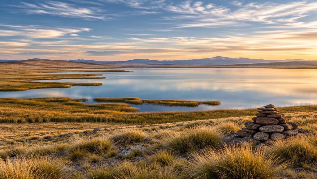 Le lac Junín et le plateau de la puna, steppe d'ichu, terroir historique de la maca dans les Andes centrales.