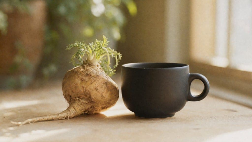 Racine de maca des hauts plateaux du Pérou, associée à l'énergie et à la vitalité.